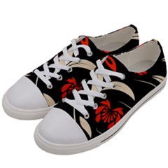 Folk Flowers Print Floral Pattern Ethnic Art Men s Low Top Canvas Sneakers by Eskimos