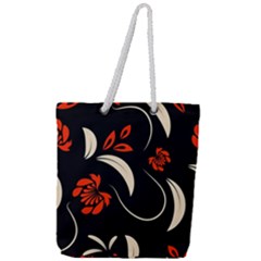 Folk Flowers Print Floral Pattern Ethnic Art Full Print Rope Handle Tote (large) by Eskimos