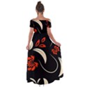 Folk flowers print Floral pattern Ethnic art Off Shoulder Open Front Chiffon Dress View2