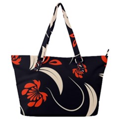 Folk Flowers Print Floral Pattern Ethnic Art Full Print Shoulder Bag by Eskimos