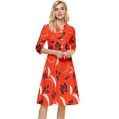 Folk Flowers Print Floral Pattern Ethnic Art Classy Knee Length Dress