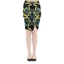 Floral folk damask pattern Fantasy flowers  Midi Wrap Pencil Skirt View1