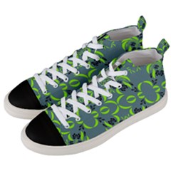 Floral Folk Damask Pattern  Men s Mid-top Canvas Sneakers by Eskimos