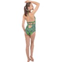 Floral folk damask pattern  Halter Front Plunge Swimsuit View2