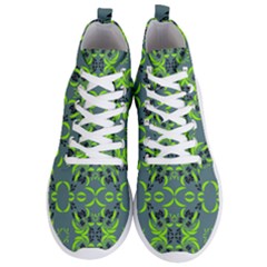 Floral Folk Damask Pattern  Men s Lightweight High Top Sneakers by Eskimos