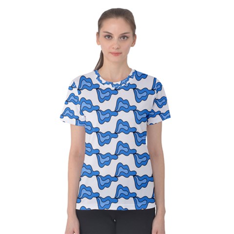 Abstract Waves Women s Cotton Tee by SychEva