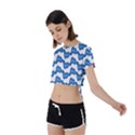 Abstract Waves Tie Back Short Sleeve Crop Tee View2