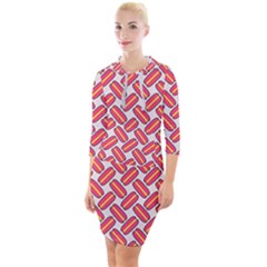 Abstract Cookies Quarter Sleeve Hood Bodycon Dress by SychEva