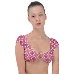 Abstract Cookies Cap Sleeve Ring Bikini Top