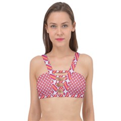 Abstract Cookies Cage Up Bikini Top by SychEva