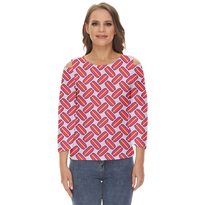 Abstract Cookies Cut Out Wide Sleeve Top