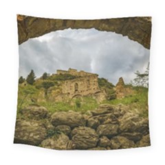 Ancient Mystras Landscape, Peloponnese, Greece Square Tapestry (large) by dflcprintsclothing