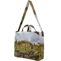 Ancient Mystras Landscape, Peloponnese, Greece Square Shoulder Tote Bag by dflcprintsclothing