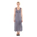 Minimalistic black and white stripes, vertical lines pattern Sleeveless Maxi Dress View1