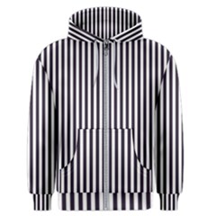 Minimalistic Black And White Stripes, Vertical Lines Pattern Men s Zipper Hoodie