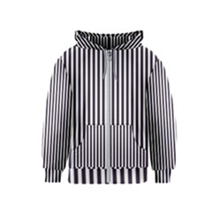 Minimalistic Black And White Stripes, Vertical Lines Pattern Kids  Zipper Hoodie