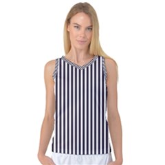 Minimalistic Black And White Stripes, Vertical Lines Pattern Women s Basketball Tank Top by Casemiro