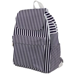 Minimalistic Black And White Stripes, Vertical Lines Pattern Top Flap Backpack by Casemiro