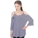 Minimalistic black and white stripes, vertical lines pattern Flutter Sleeve Tee  View1