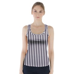 Minimalistic Black And White Stripes, Vertical Lines Pattern Racer Back Sports Top by Casemiro