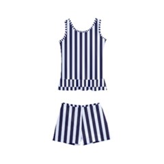 Minimalistic Black And White Stripes, Vertical Lines Pattern Kids  Boyleg Swimsuit by Casemiro