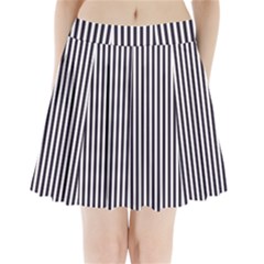 Minimalistic Black And White Stripes, Vertical Lines Pattern Pleated Mini Skirt by Casemiro