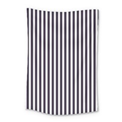 Minimalistic Black And White Stripes, Vertical Lines Pattern Small Tapestry