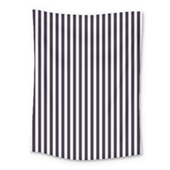 Minimalistic Black And White Stripes, Vertical Lines Pattern Medium Tapestry by Casemiro