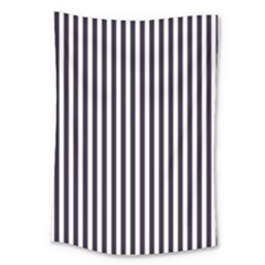 Minimalistic Black And White Stripes, Vertical Lines Pattern Large Tapestry