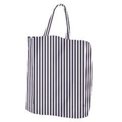 Minimalistic Black And White Stripes, Vertical Lines Pattern Giant Grocery Tote by Casemiro