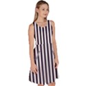 Minimalistic black and white stripes, vertical lines pattern Knee Length Skater Dress With Pockets View3