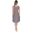 Minimalistic black and white stripes, vertical lines pattern Knee Length Skater Dress With Pockets View4