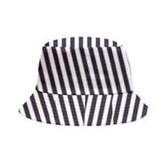 Minimalistic Black And White Stripes, Vertical Lines Pattern Bucket Hat by Casemiro