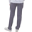 Minimalistic black and white stripes, vertical lines pattern Women s Casual Pants View2