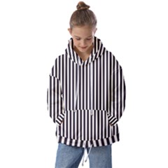 Minimalistic Black And White Stripes, Vertical Lines Pattern Kids  Oversized Hoodie