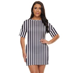 Minimalistic Black And White Stripes, Vertical Lines Pattern Just Threw It On Dress