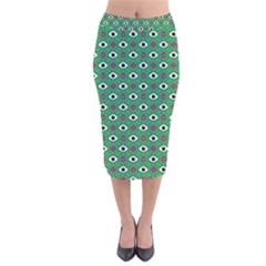 Beetle Eyes Velvet Midi Pencil Skirt by SychEva