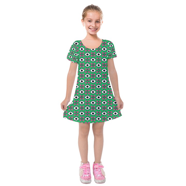 Beetle Eyes Kids  Short Sleeve Velvet Dress