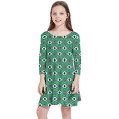 Beetle Eyes Kids  Quarter Sleeve Skater Dress by SychEva