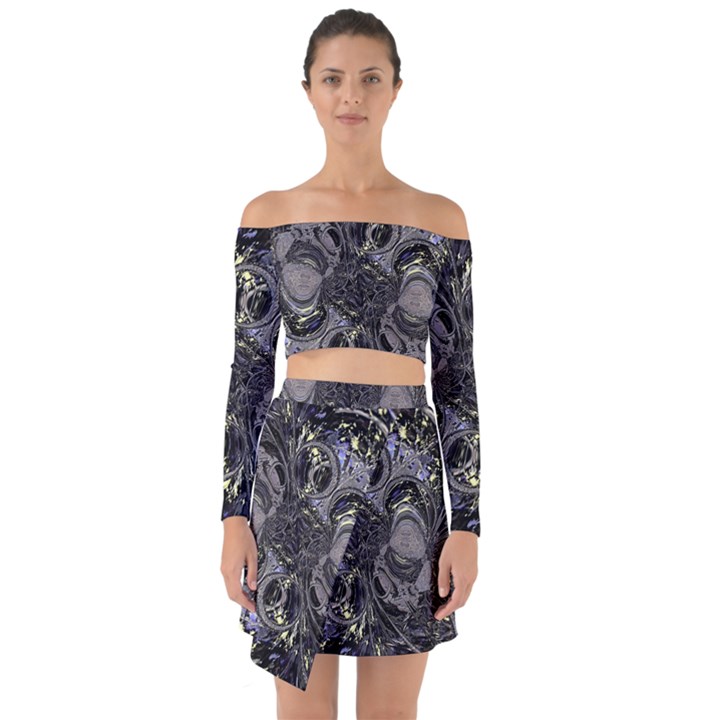 The Pollinator Off Shoulder Top with Skirt Set