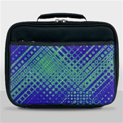 Blue Green Tiling  Lunch Bag by lujastyles