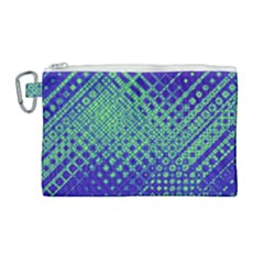 Blue Green Tiling  Canvas Cosmetic Bag (large) by lujastyles