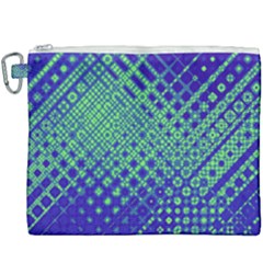 Blue Green Tiling  Canvas Cosmetic Bag (xxxl) by lujastyles