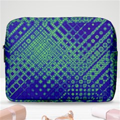 Blue Green Tiling  Make Up Pouch (large) by lujastyles