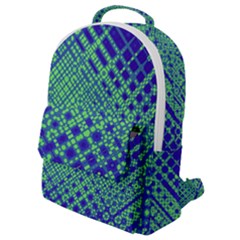 Blue Green Tiling  Flap Pocket Backpack (small) by lujastyles