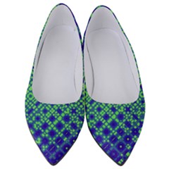 Blue Green Tiling  Women s Low Heels by lujastyles