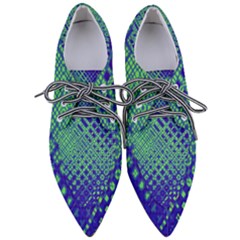 Blue Green Tiling  Pointed Oxford Shoes by lujastyles