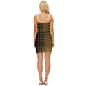 Gold and Black Geometric Wrap Tie Front Dress View4