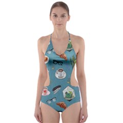 Fashionable Office Supplies Cut-out One Piece Swimsuit by SychEva