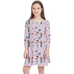 Office Time Kids  Quarter Sleeve Skater Dress by SychEva